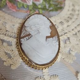 Brooch 9ct Yellow Gold Mount - Cameo