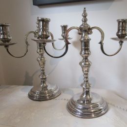 Pair of Sterling Silver Candelabra - London 1976