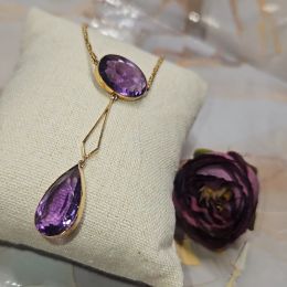 Necklace 9ct Gold - Amethyst