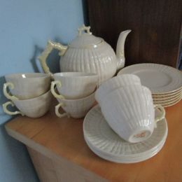 Irish Belleek Parian Tea Service