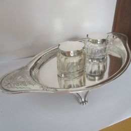 Silver Twin Ink Well - Sheffield 1906