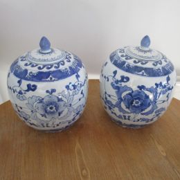 Chinese Ginger Jars - Lidded Pair