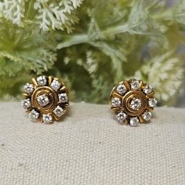 Ear Rings 18ct Yellow Gold - Diamonds